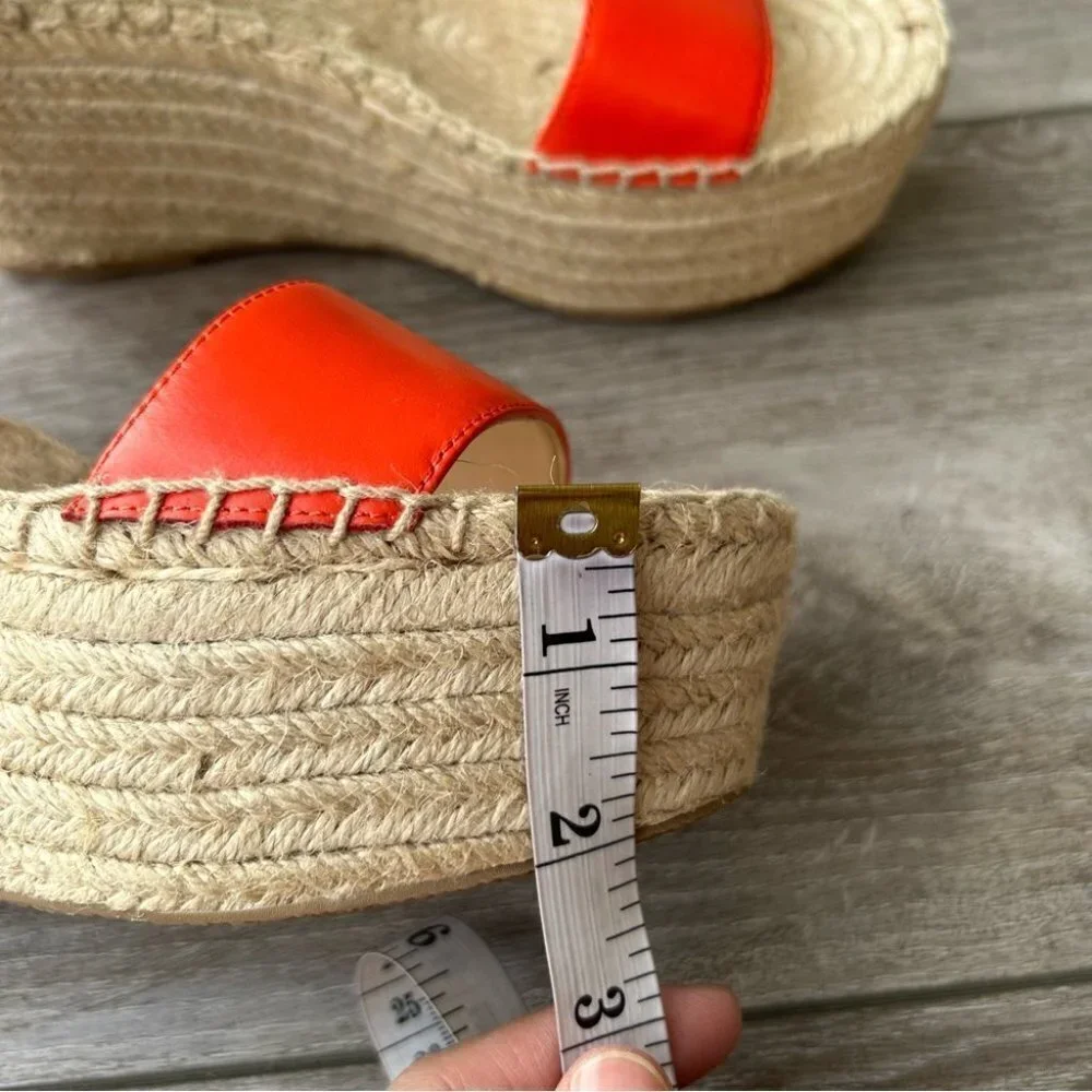 J Crew VACHETTA Leather Platform Espadrille Sandals